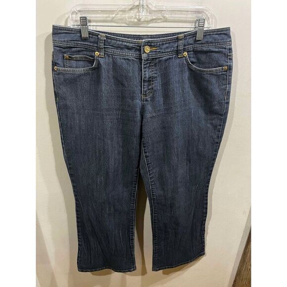 Michael Kors Jeans Womens 12 Blue Flared Cowboy Festival Zipper Pockets Western - Picture 1 of 8
